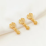 2 Pieces 18K Dumb Ruyi Straight Hole Fuzi Beaded Bracelet Beads