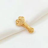 2 Pieces 18K Dumb Ruyi Straight Hole Fuzi Beaded Bracelet Beads
