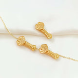 2 Pieces 18K Dumb Ruyi Straight Hole Fuzi Beaded Bracelet Beads