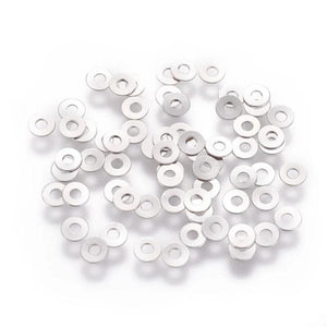 10g Surgical Stainless Steel Beads Donut/Pi Disc 3x0.2mm Hole: 1mm