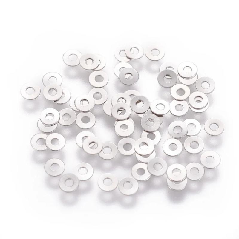 10g Surgical Stainless Steel Beads Donut/Pi Disc 3x0.2mm Hole: 1mm