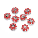 Enamel Flower Bead Caps Antique Bronze Spacer for DIY Jewelry Making