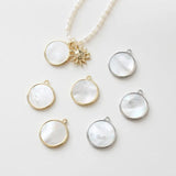 2PCS 15mm Shell Round Pendant Necklace Handmade Accessories