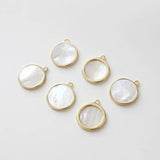 2PCS 15mm Shell Round Pendant Necklace Handmade Accessories