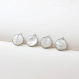 2PCS 15mm Shell Round Pendant Necklace Handmade Accessories