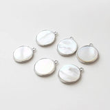 2PCS 15mm Shell Round Pendant Necklace Handmade Accessories