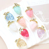 5 Acrylic Strawberry Pendants DIY Jewelry Making
