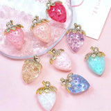 5 Acrylic Strawberry Pendants DIY Jewelry Making