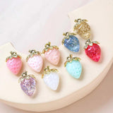 5 Acrylic Strawberry Pendants DIY Jewelry Making