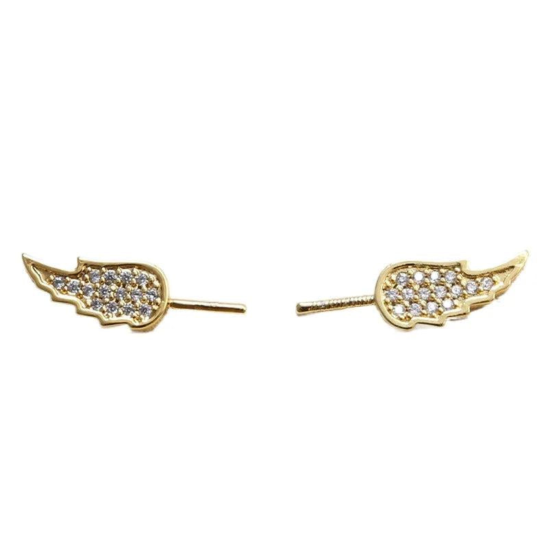 6x13mm Copper Plated Micro Inlaid Zircon Wing Pearl Pin DIY Accessories