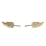6x13mm Copper Plated Micro Inlaid Zircon Wing Pearl Pin DIY Accessories