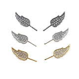 6x13mm Copper Plated Micro Inlaid Zircon Wing Pearl Pin DIY Accessories