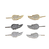 6x13mm Copper Plated Micro Inlaid Zircon Wing Pearl Pin DIY Accessories