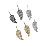 6x13mm Copper Plated Micro Inlaid Zircon Wing Pearl Pin DIY Accessories