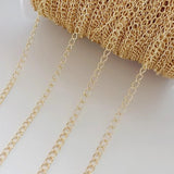 2m 14K Plated Copper Necklace Chain Link Jewelry Accessories