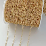 2m 14K Plated Copper Necklace Chain Link Jewelry Accessories