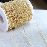 2m 14K Plated Copper Necklace Chain Link Jewelry Accessories