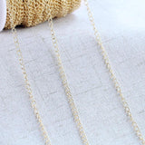 2m 14K Plated Copper Necklace Chain Link Jewelry Accessories