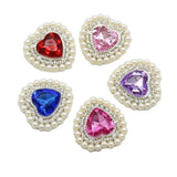 10pcs Silver Heart-shaped Alloy Rhinestone Decoration DIY Bag Shoes Clothing