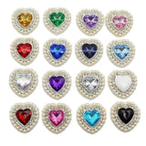 10pcs Silver Heart-shaped Alloy Rhinestone Decoration DIY Bag Shoes Clothing
