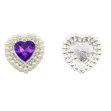 10pcs Silver Heart-shaped Alloy Rhinestone Decoration DIY Bag Shoes Clothing