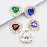 10pcs Silver Heart-shaped Alloy Rhinestone Decoration DIY Bag Shoes Clothing