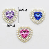 10pcs Silver Heart-shaped Alloy Rhinestone Decoration DIY Bag Shoes Clothing