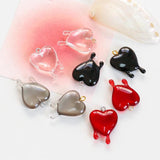 Girly Melted Heart Resin Drop Glue Pendant Necklace DIY Beading Material