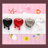 Girly Melted Heart Resin Drop Glue Pendant Necklace DIY Beading Material