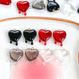 Girly Melted Heart Resin Drop Glue Pendant Necklace DIY Beading Material