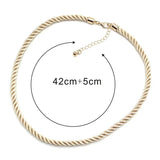 3 Pcs/lot 6mm Gold 3 Shares Silk Cord Necklaces