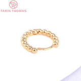 6PCS 19.5x18MM 24k Brass Round Ball Earrings Hoop