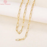 1 Meter 24K Plated Brass Necklace Chains 4.7MM 1.1MM DIY Jewelry Findings