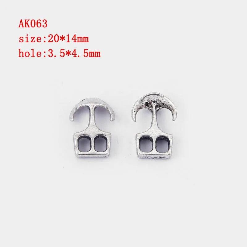 10Pcs Tibetan Silver Anchor Hook Clasp For Leather Cord Bracelet