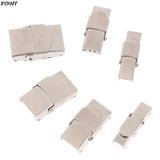 10pcs Stainless Steel Clasp Crimp Jaw Hook Watch Band Clasp