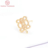 6PCS 9MM 24K Brass Square Stud Earrings - DIY Jewelry Findings