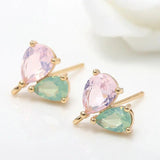 4PCS 14K Plated Brass Zircon Butterfly Stud Earrings Hooks Jewelry Making