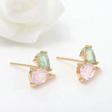 4PCS 14K Plated Brass Zircon Butterfly Stud Earrings Hooks Jewelry Making