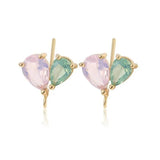 4PCS 14K Plated Brass Zircon Butterfly Stud Earrings Hooks Jewelry Making
