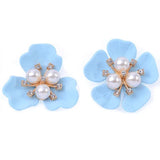 10 PCS Metal Alloy Resin Pearl Flowers for DIY Jewelry