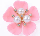 10 PCS Metal Alloy Resin Pearl Flowers for DIY Jewelry