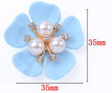 10 PCS Metal Alloy Resin Pearl Flowers for DIY Jewelry
