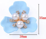 10 PCS Metal Alloy Resin Pearl Flowers for DIY Jewelry