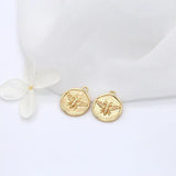6PCS 15mm 12mm 14K Sun Round Charm Pendants DIY Jewelry Findings