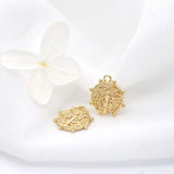 6PCS 15mm 12mm 14K Sun Round Charm Pendants DIY Jewelry Findings