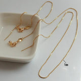 2PCS 14K Copper Flat Oval Link Finished Necklace Chains