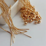 2PCS 14K Copper Flat Oval Link Finished Necklace Chains