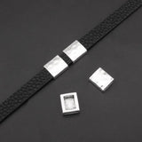 10pcs Hammered Slider Beads For 10*2mm Flat Leather Bracelet
