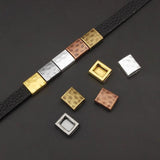 10pcs Hammered Slider Beads For 10*2mm Flat Leather Bracelet