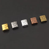 10pcs Hammered Slider Beads For 10*2mm Flat Leather Bracelet